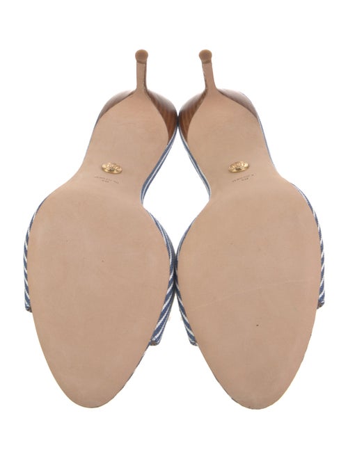 Veronica Beard Canvas Striped Slides