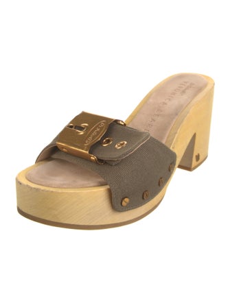 Veronica Beard Canvas Studded Accents Slides