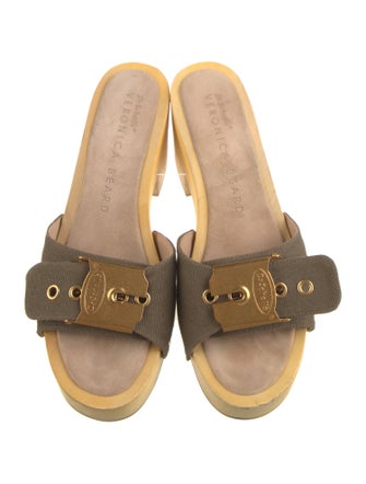 Veronica Beard Canvas Studded Accents Slides