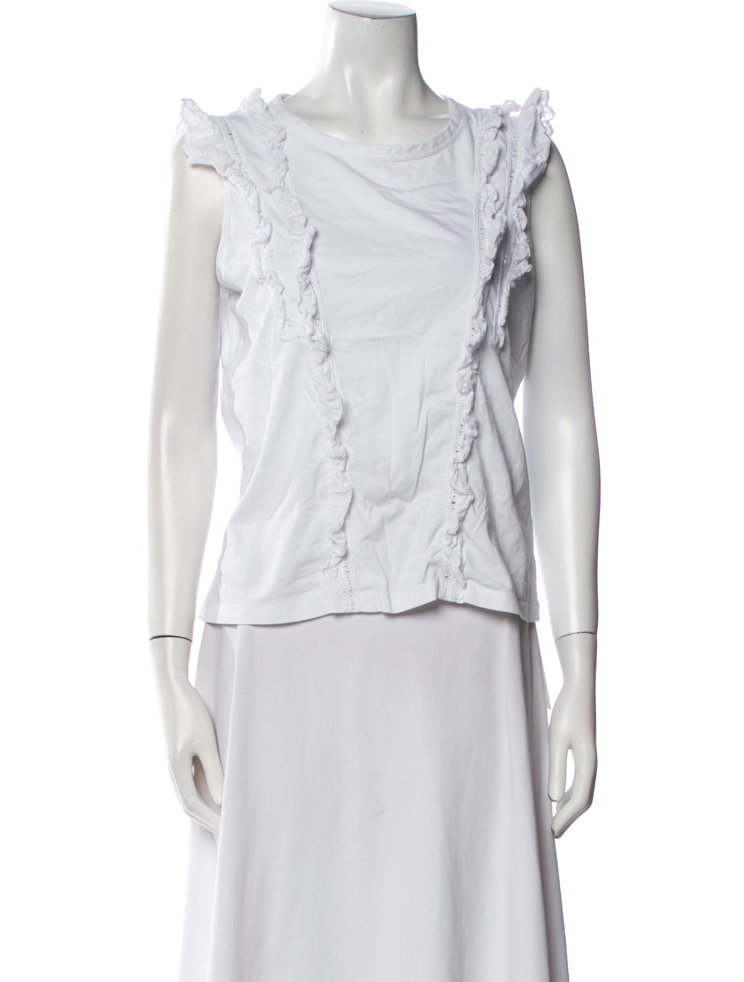 Veronica Beard Bateau Neckline Sleeveless Top