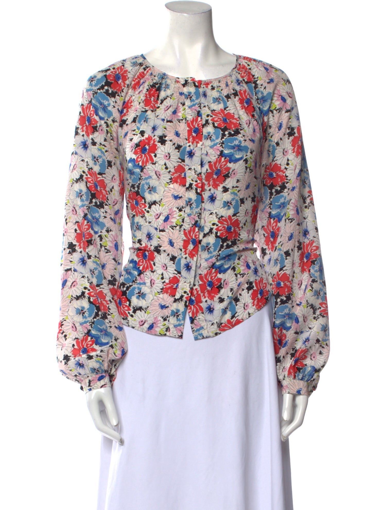 Veronica Beard Silk Floral Print Blouse