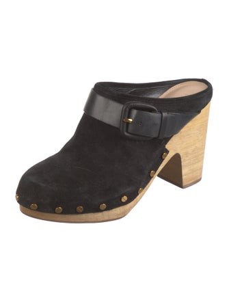 Veronica Beard Suede Studded Accents Mules