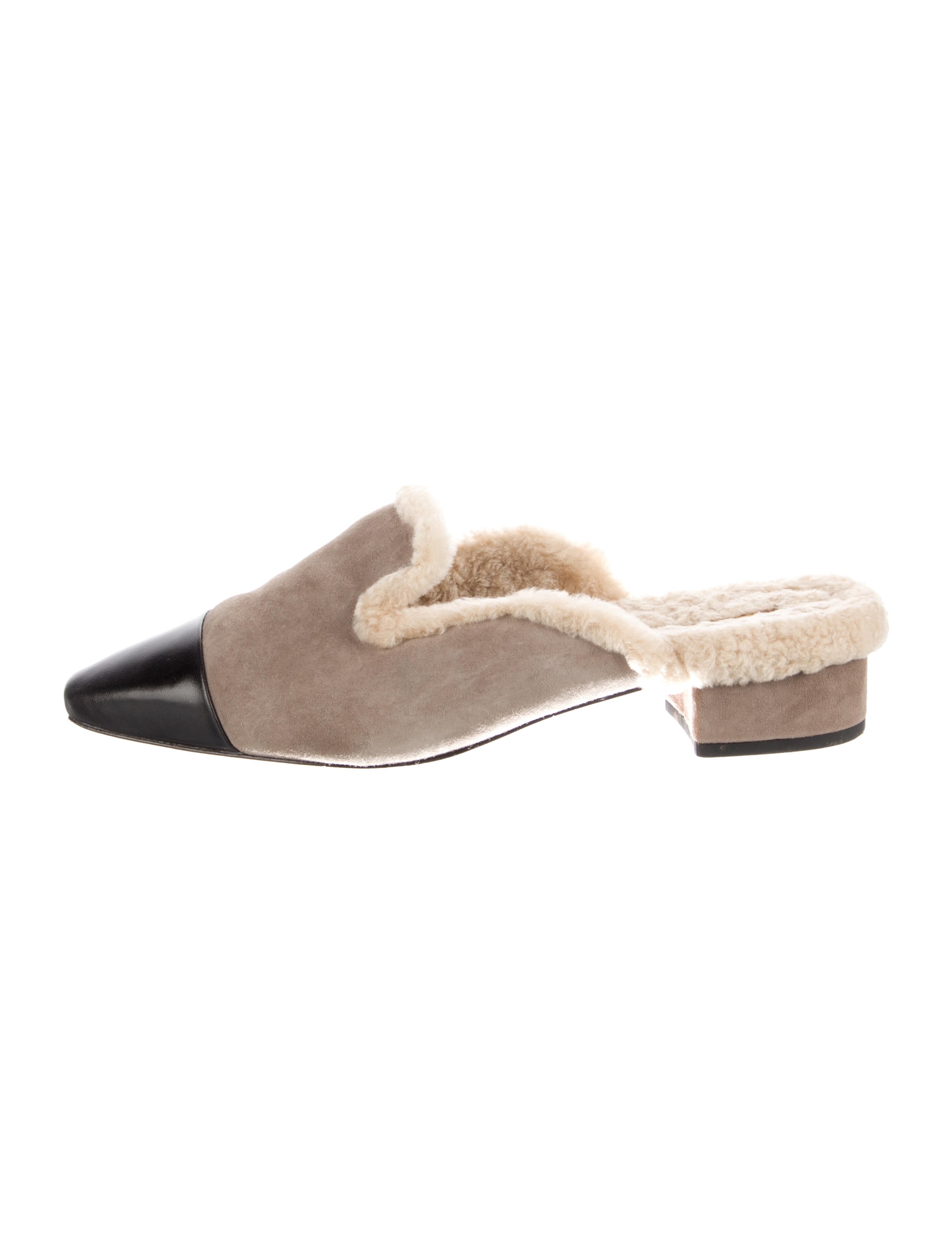 Veronica Beard Suede Colorblock Pattern Mules