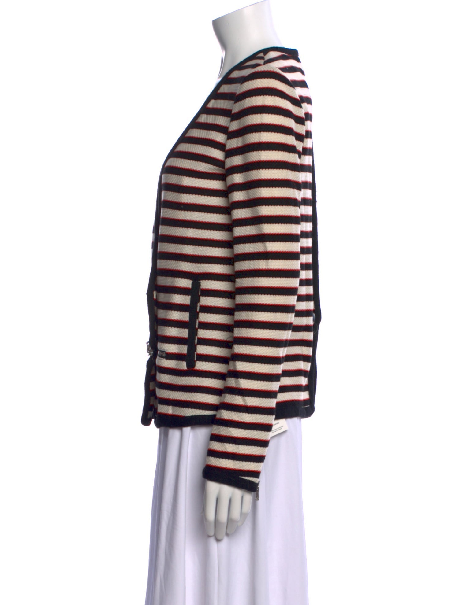Veronica Beard Striped V-Neck Sweater
