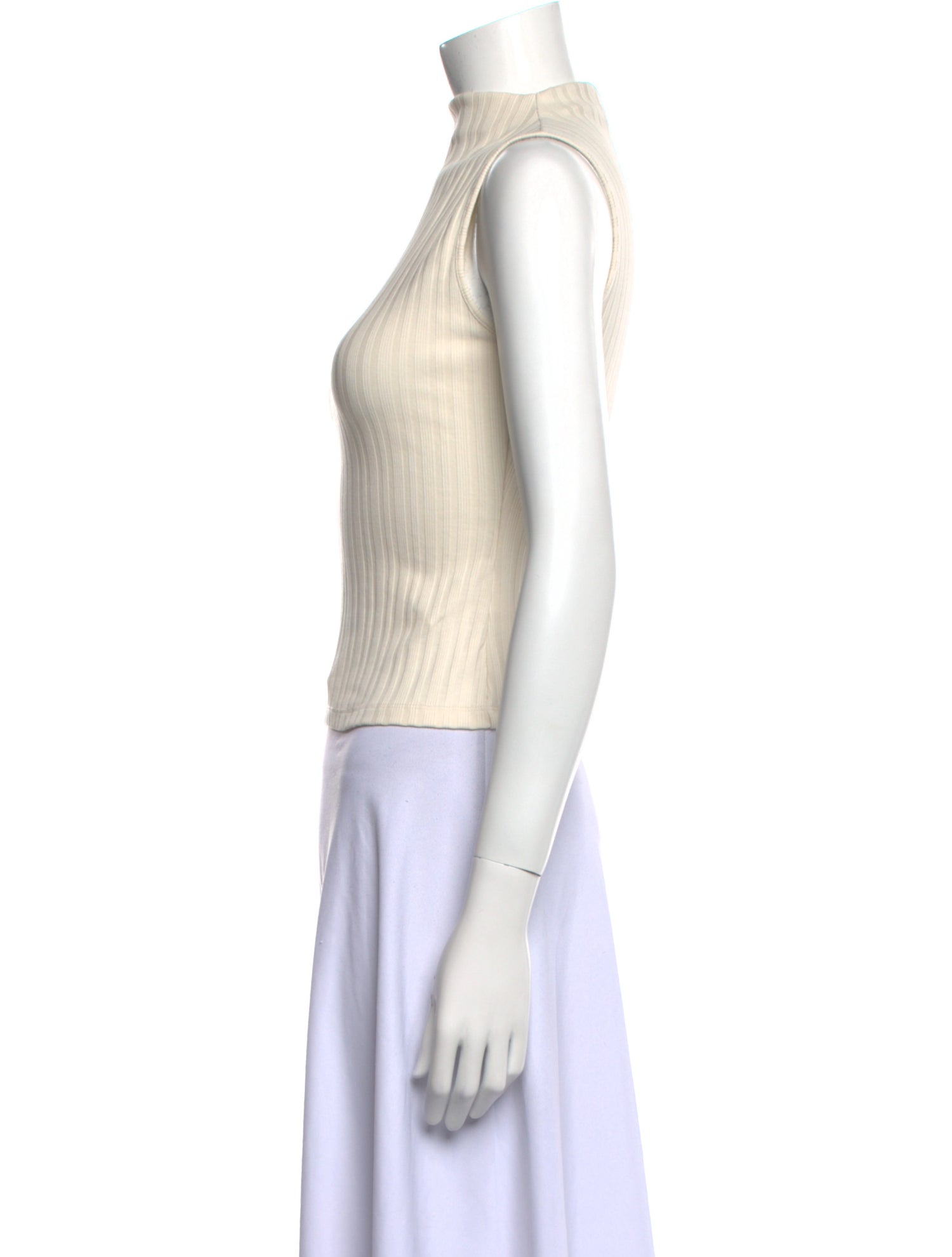 Veronica Beard Mock Neck Sleeveless Crop Top