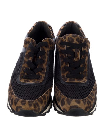 Veronica Beard Mesh Animal Print Athletic Sneakers