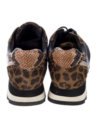 Veronica Beard Mesh Animal Print Athletic Sneakers