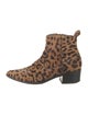Veronica Beard Ponyhair Animal Print Lace-Up Boots