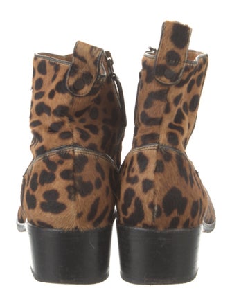 Veronica Beard Ponyhair Animal Print Lace-Up Boots