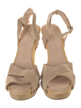 Veronica Beard Suede Studded Accents Sandals