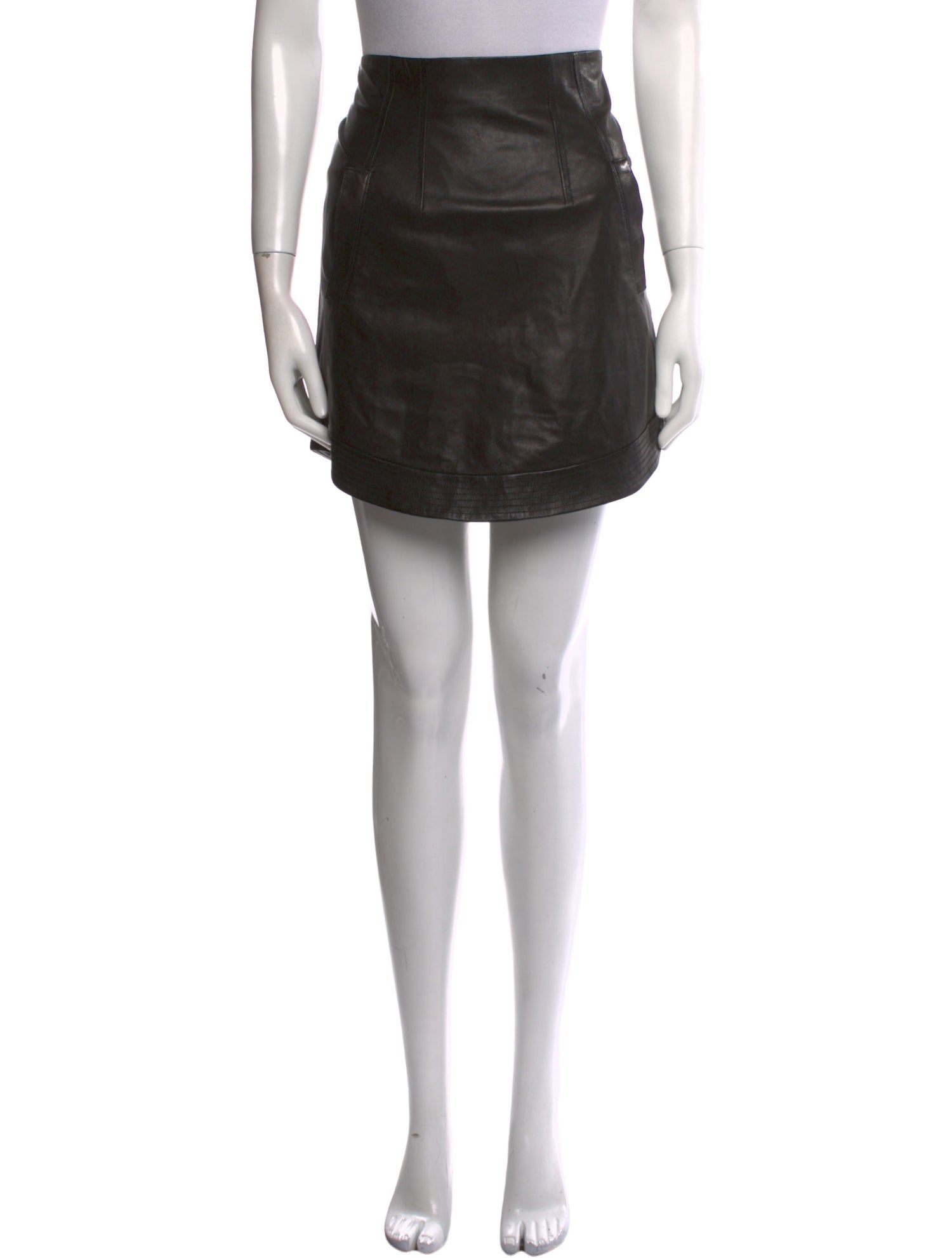 Veronica Beard Lamb Leather Mini Skirt