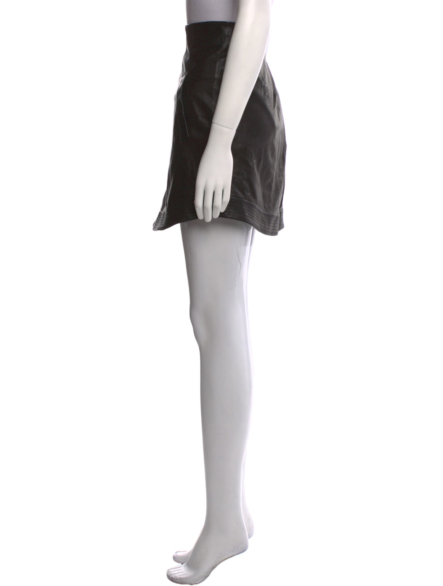 Veronica Beard Lamb Leather Mini Skirt