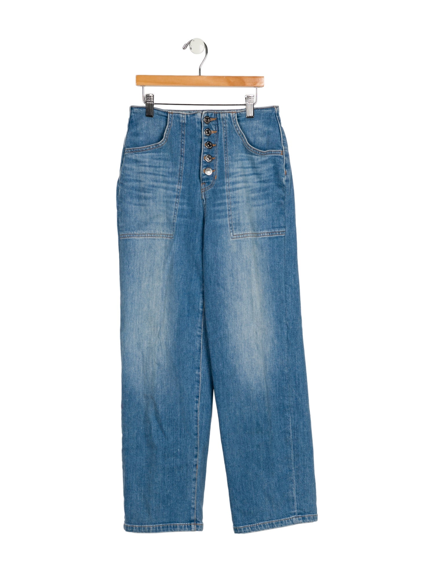 Veronica Beard Mid-Rise Straight Leg Jeans