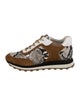 Veronica Beard Embossed Leather Animal Print Athletic Sneakers
