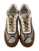 Veronica Beard Embossed Leather Animal Print Athletic Sneakers