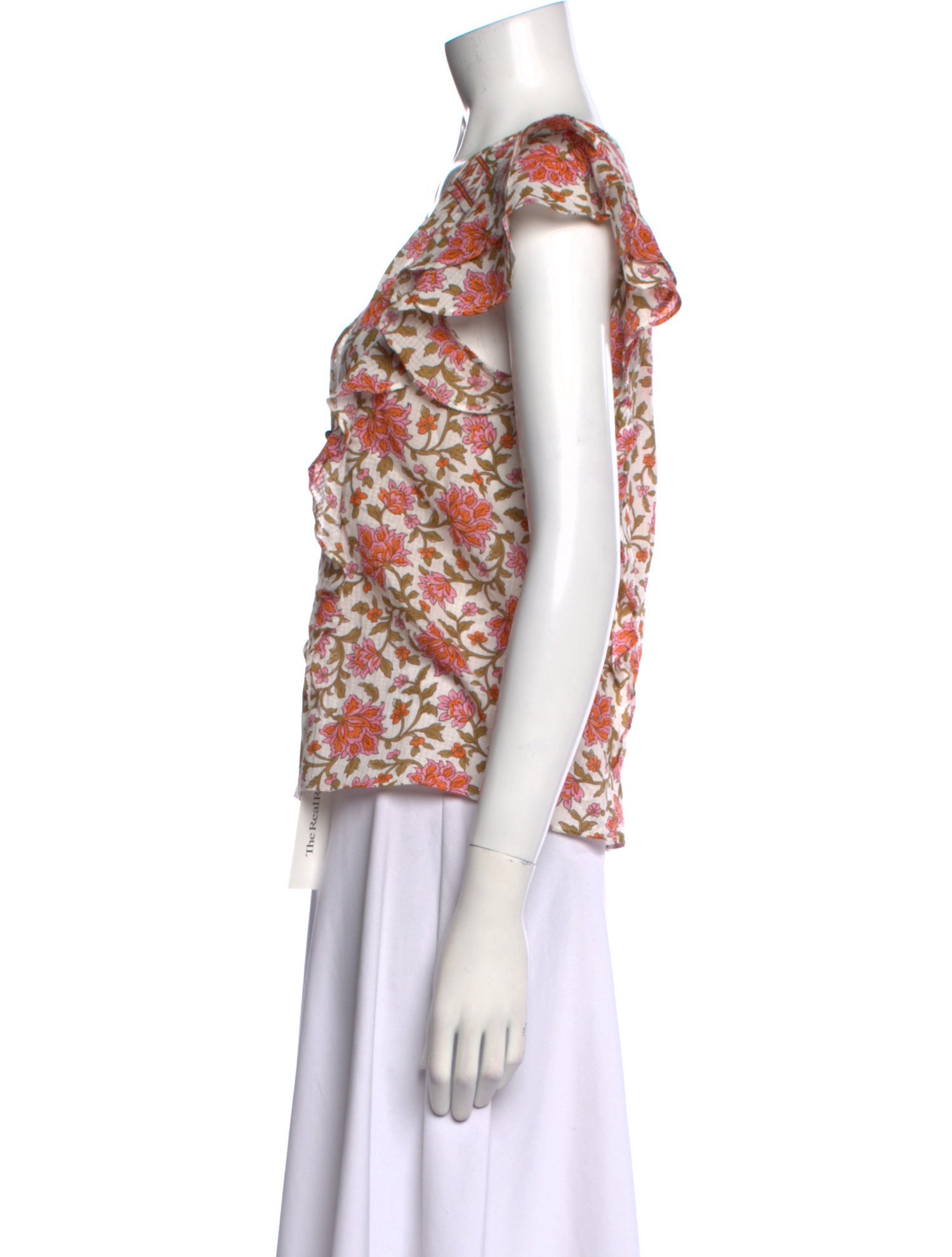 Veronica Beard Floral Print V-Neck Blouse