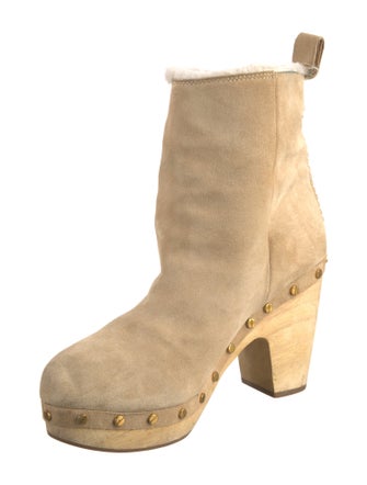 Veronica Beard Suede Studded Accents Boots
