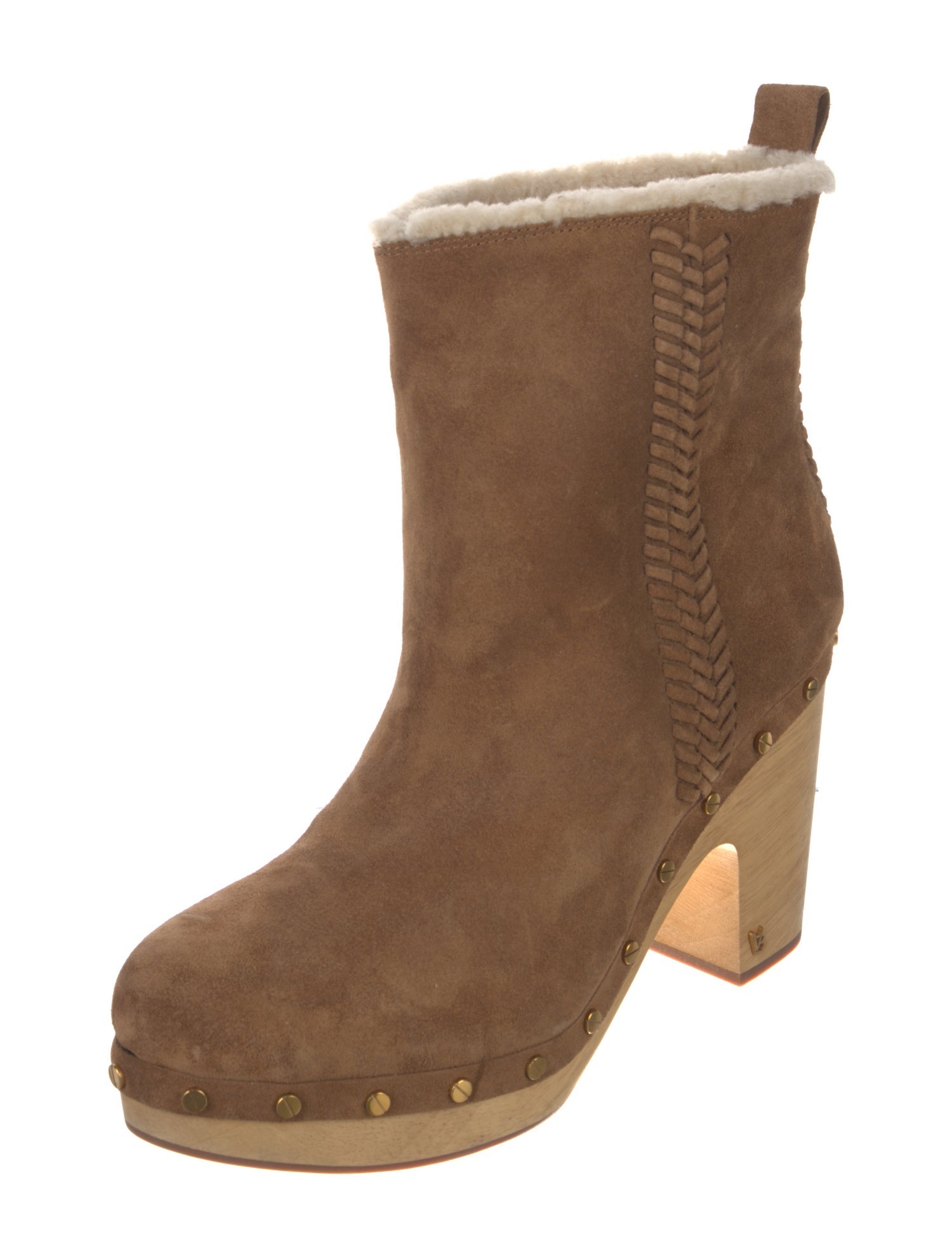 Veronica Beard Suede Braided Accents Boots