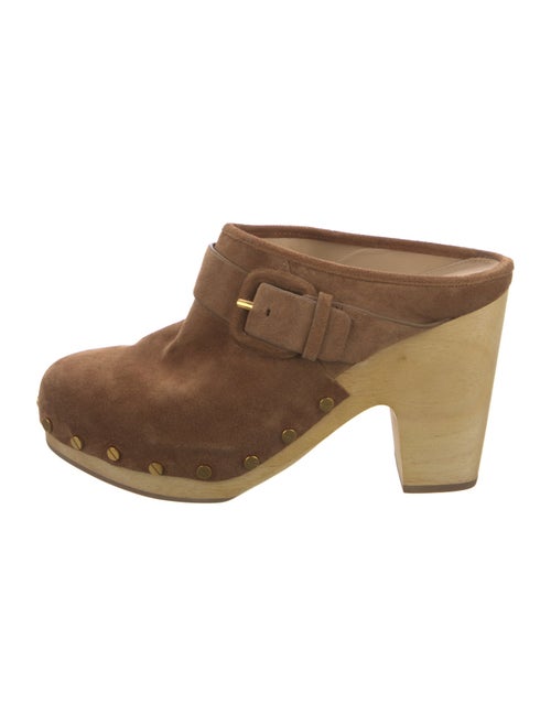 Veronica Beard Suede Studded Accents Mules