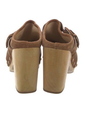 Veronica Beard Suede Studded Accents Mules