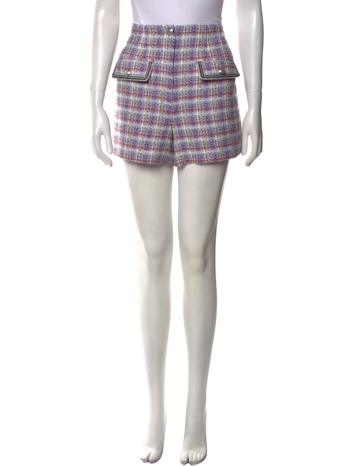 Veronica Beard Tweed Pattern Mini Shorts