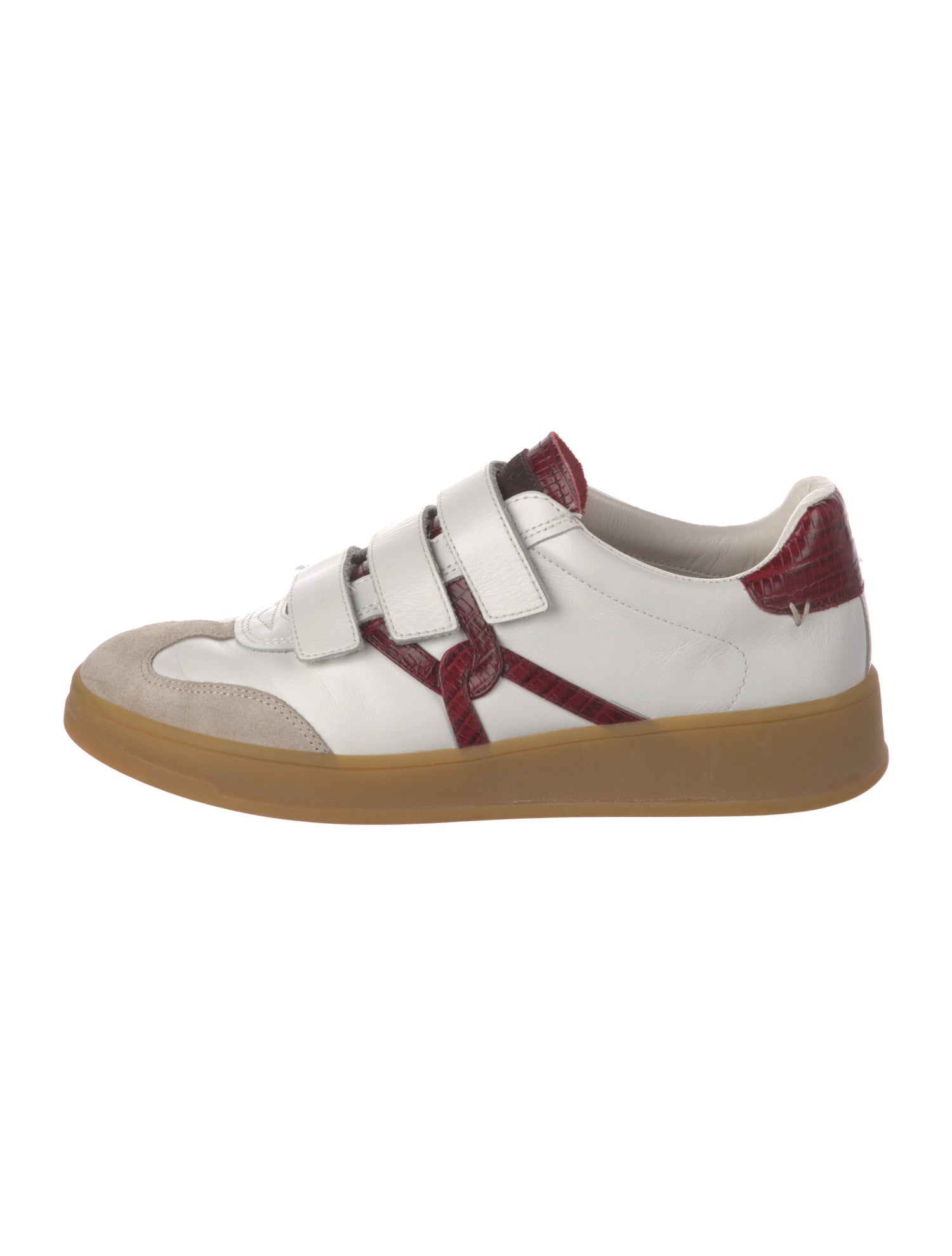 Veronica Beard Leather Colorblock Pattern Sneakers