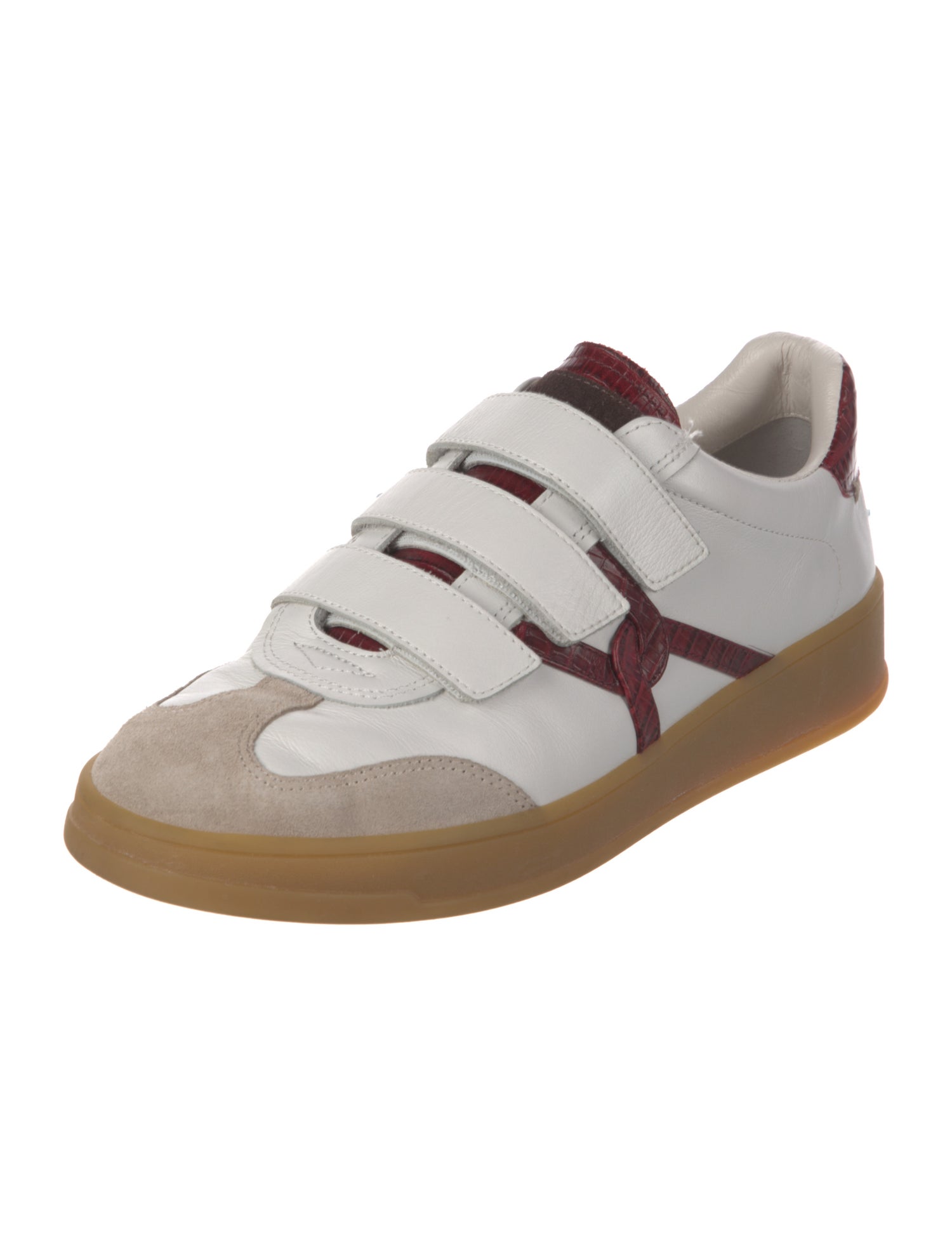 Veronica Beard Leather Colorblock Pattern Sneakers