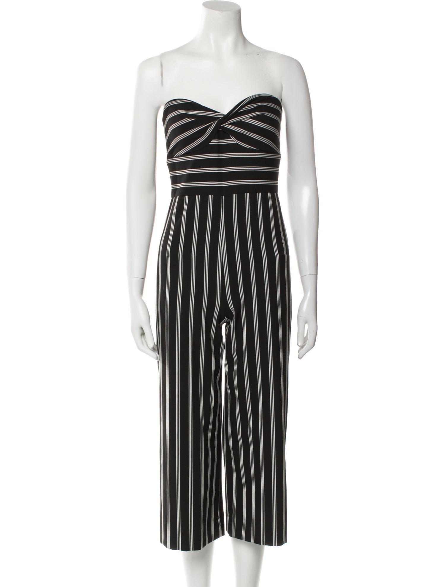 Veronica Beard Striped Strapless Jumpsuit