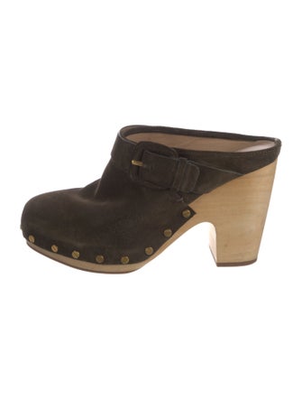 Veronica Beard Suede Studded Accents Mules