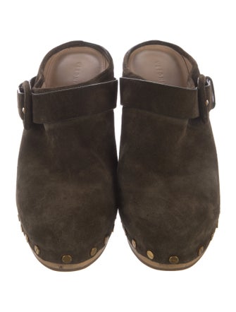 Veronica Beard Suede Studded Accents Mules