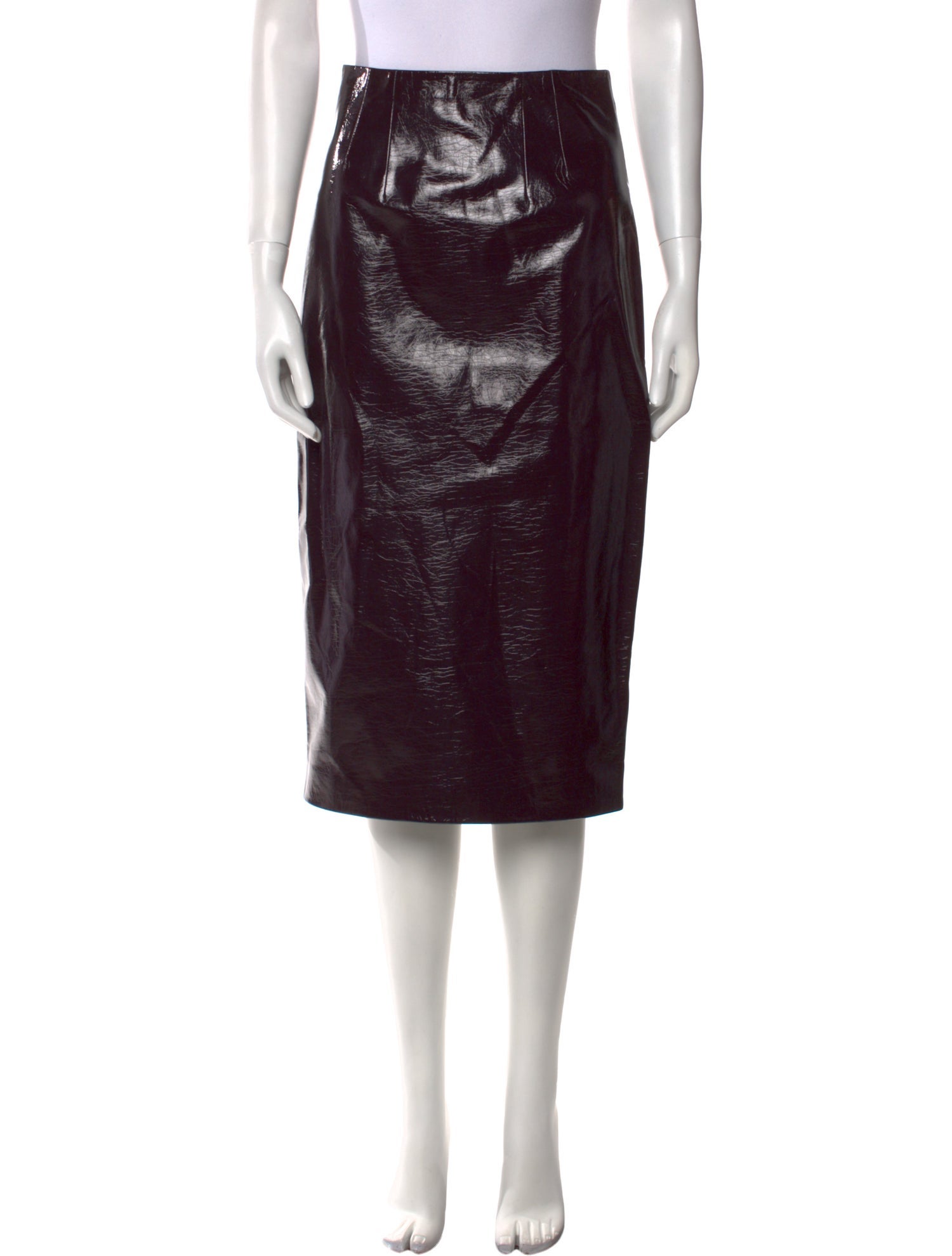 Veronica Beard Faux Leather Knee-Length Skirt