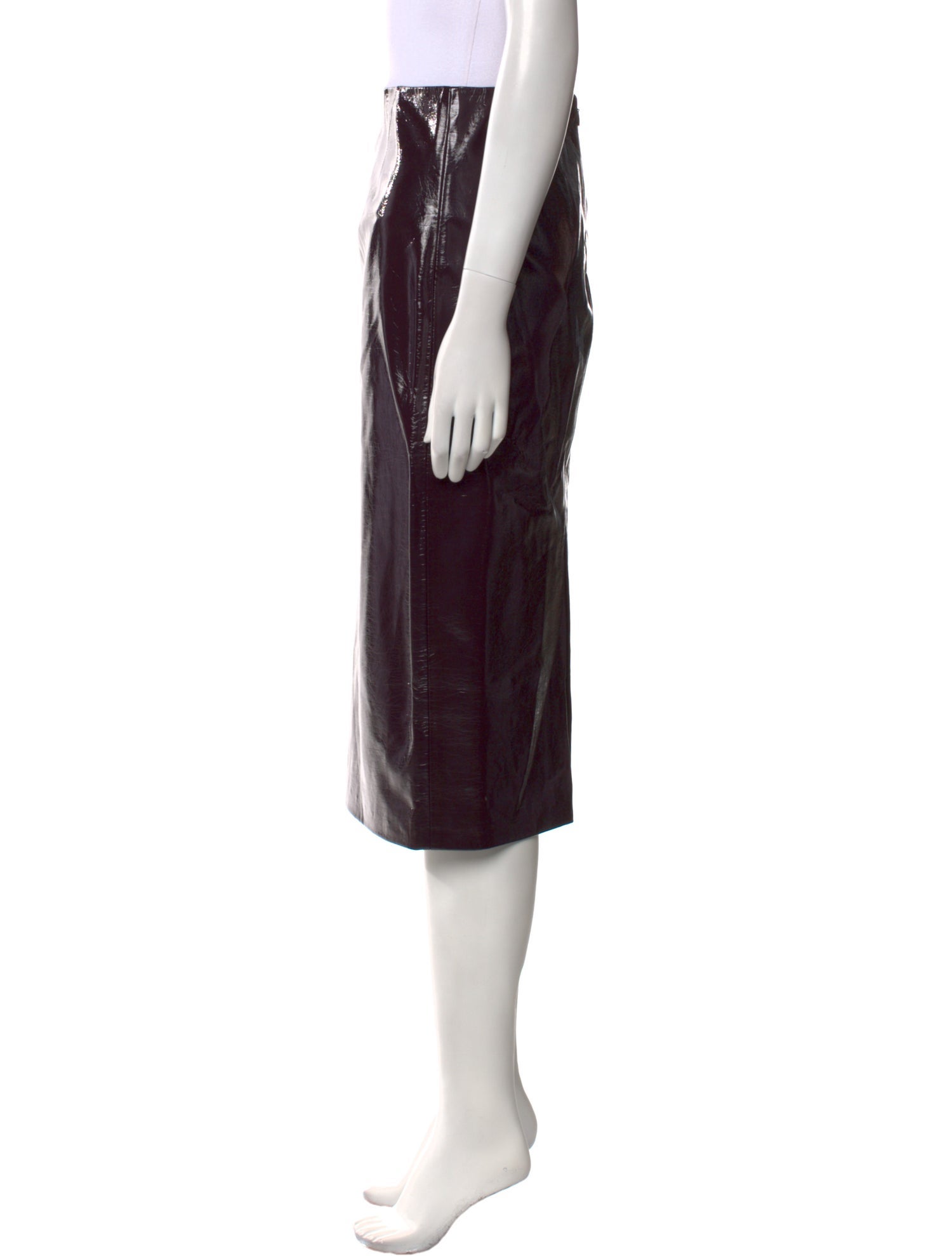 Veronica Beard Faux Leather Knee-Length Skirt