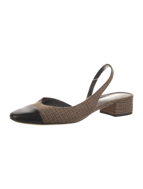 Veronica Beard Wool Houndstooth Print Slingback Pumps