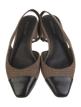 Veronica Beard Wool Houndstooth Print Slingback Pumps