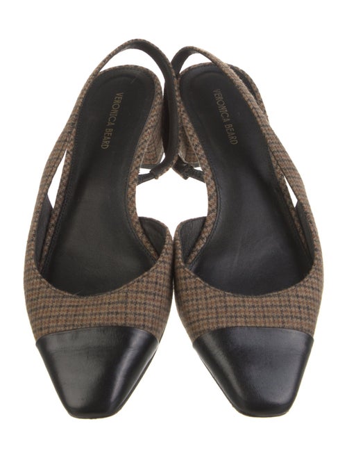 Veronica Beard Wool Houndstooth Print Slingback Pumps