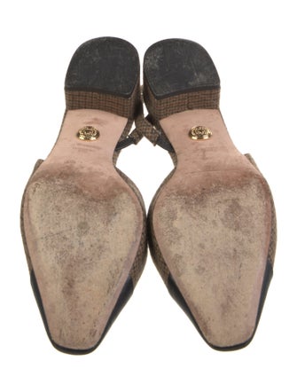 Veronica Beard Wool Houndstooth Print Slingback Pumps