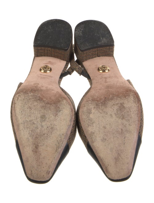 Veronica Beard Wool Houndstooth Print Slingback Pumps