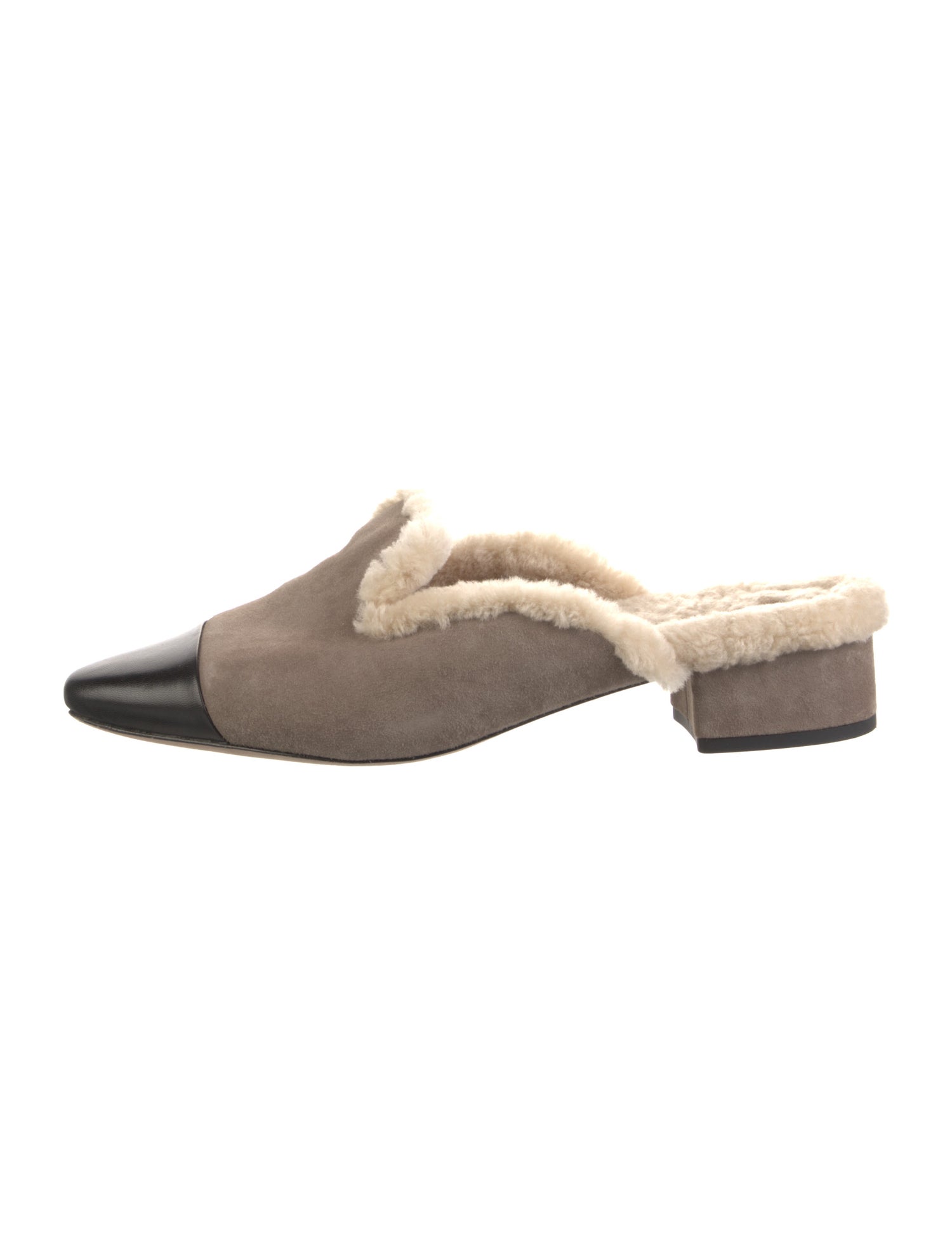Veronica Beard Suede Colorblock Pattern Mules