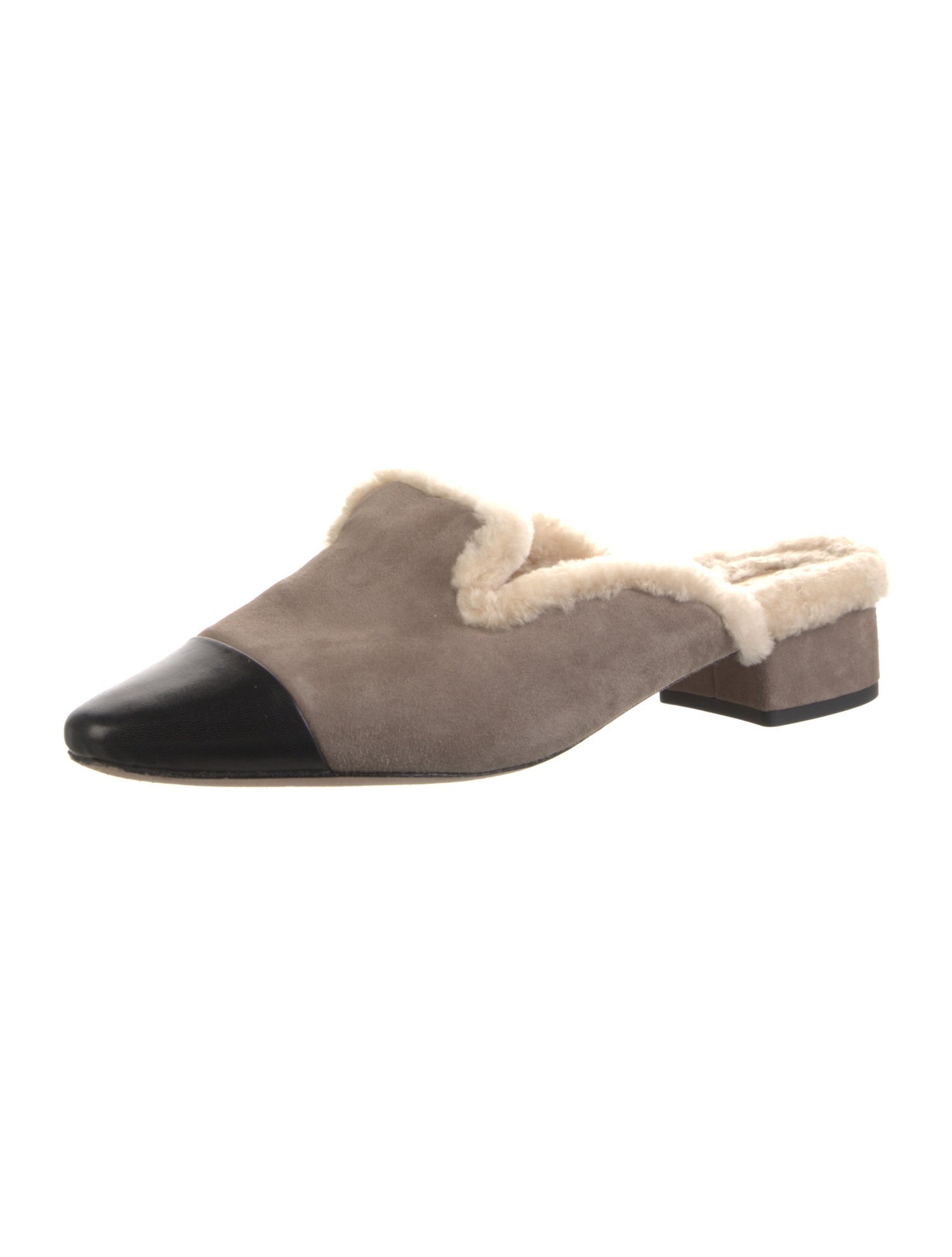 Veronica Beard Suede Colorblock Pattern Mules