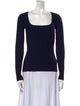Veronica Beard Square Neckline Long Sleeve Top