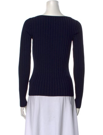 Veronica Beard Square Neckline Long Sleeve Top