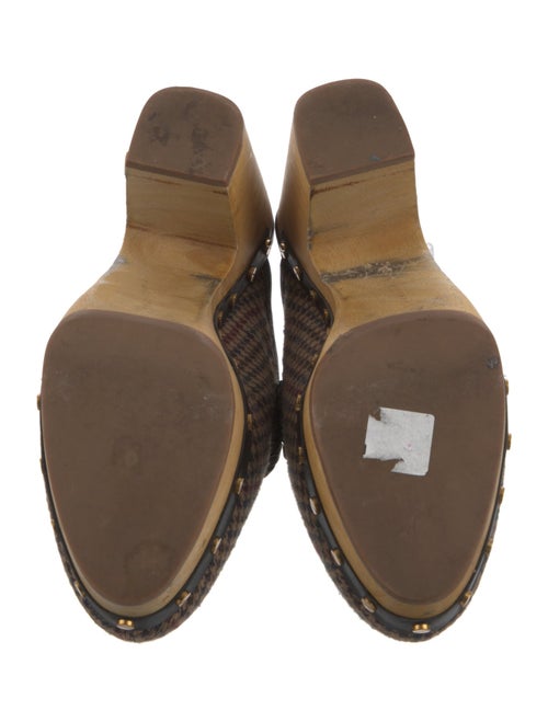 Veronica Beard Houndstooth Print Whipstitch Trim Mules