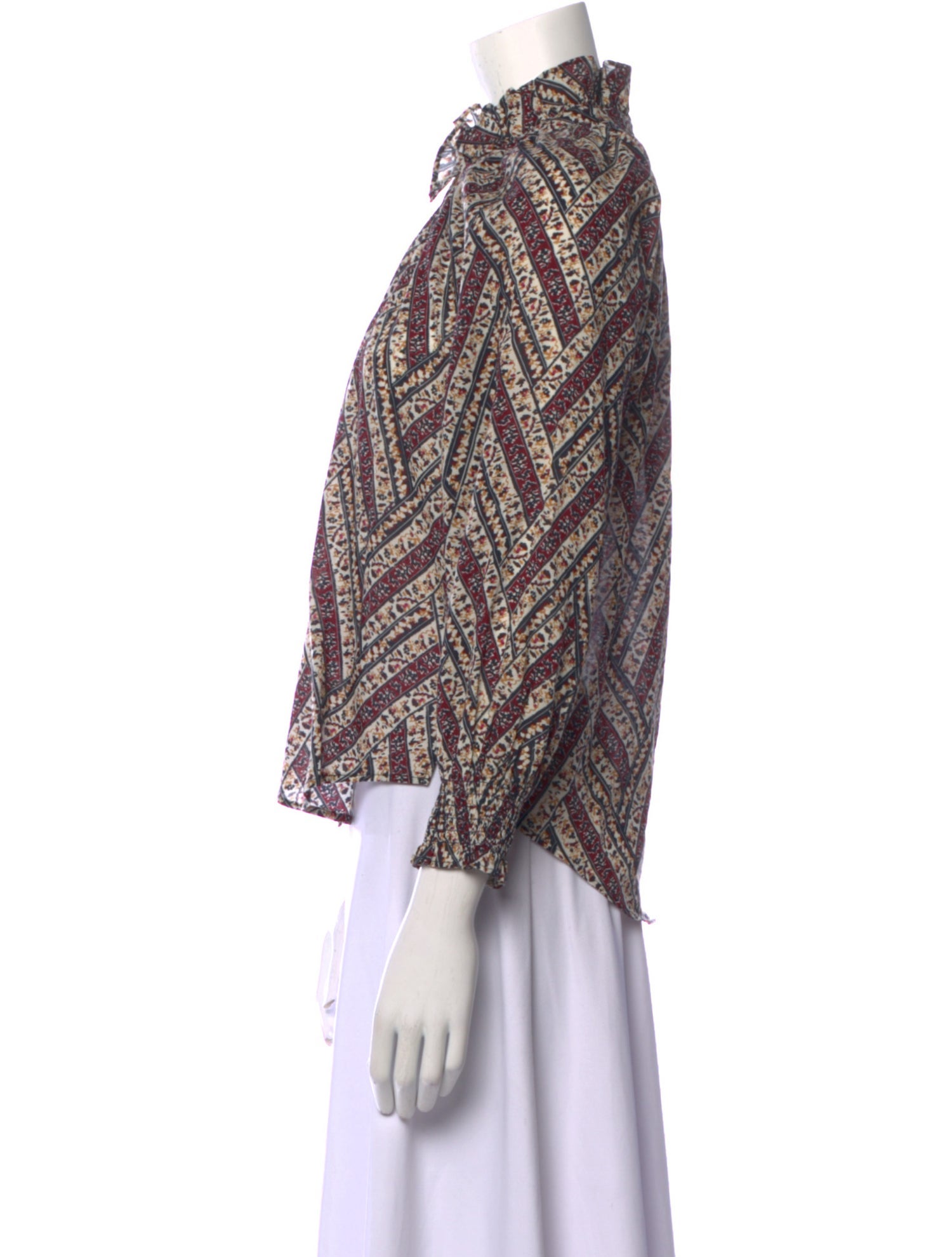 Veronica Beard Printed Mock Neck Blouse