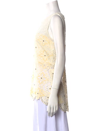 Veronica Beard Patterned Scoop Neck Top