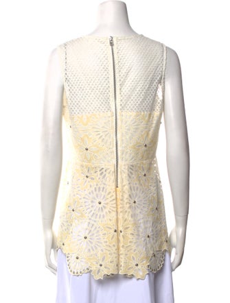 Veronica Beard Patterned Scoop Neck Top