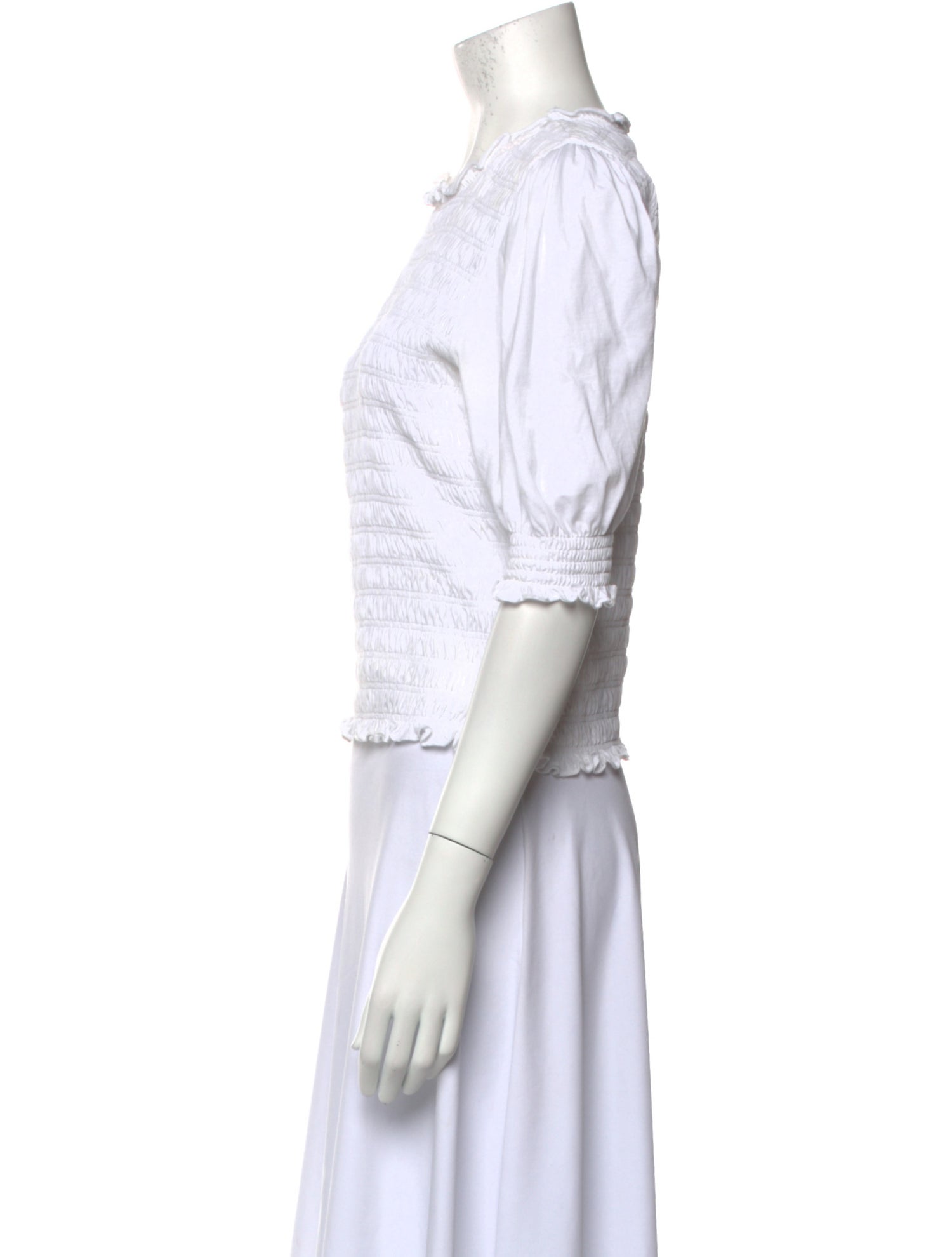 Veronica Beard Crew Neck Three-Quarter Sleeve Blouse