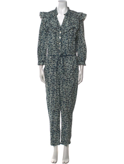 Veronica Beard Printed V-Neck Jumpsuit