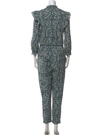 Veronica Beard Printed V-Neck Jumpsuit