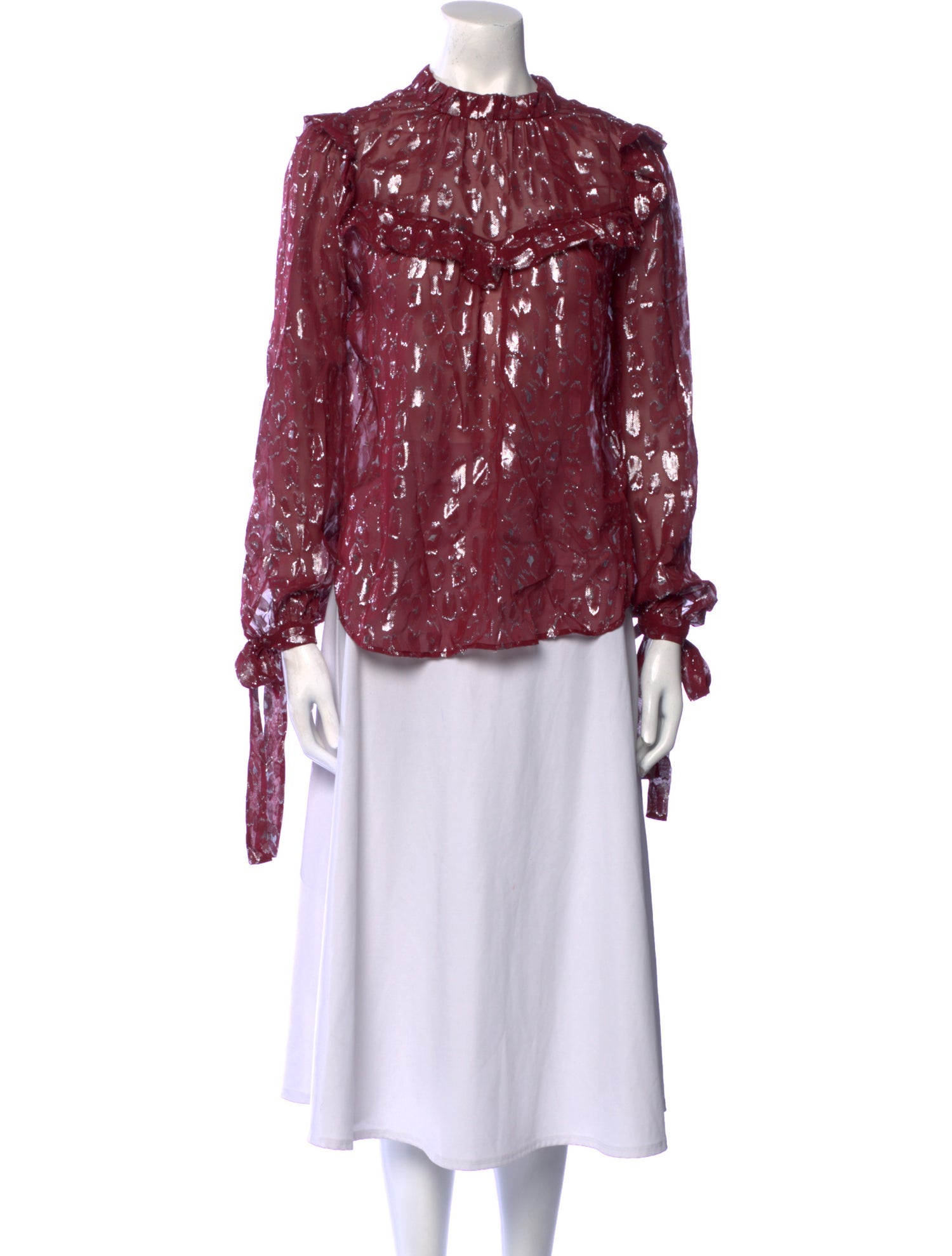 Veronica Beard Silk Mock Neck Blouse