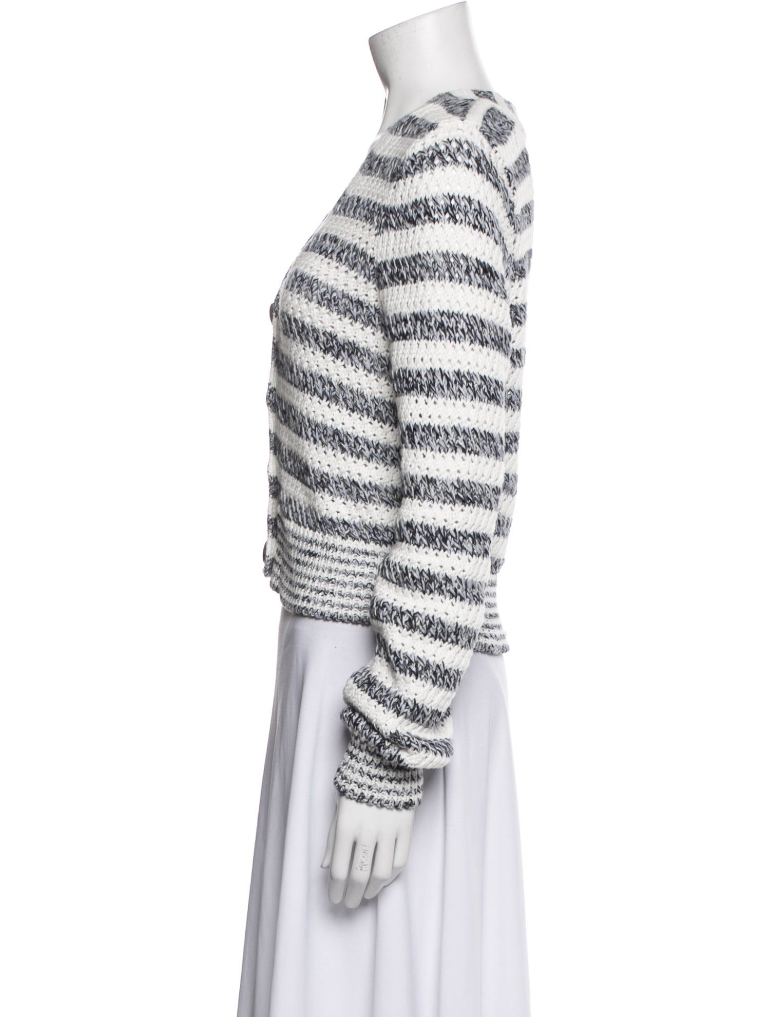 Veronica Beard Striped V-Neck Sweater